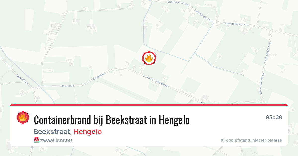 Containerbrand bij Beekstraat in Hengelo — 25 jul 2026
