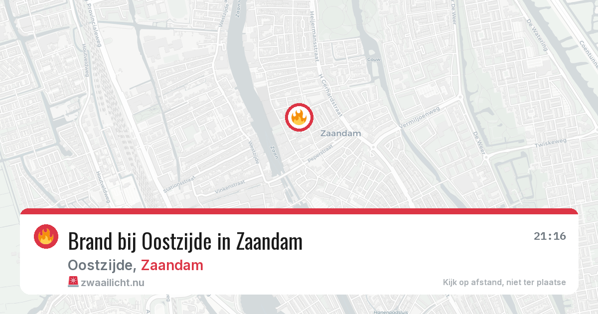 Brand bij Oostzijde in Zaandam — 11 apr 2026