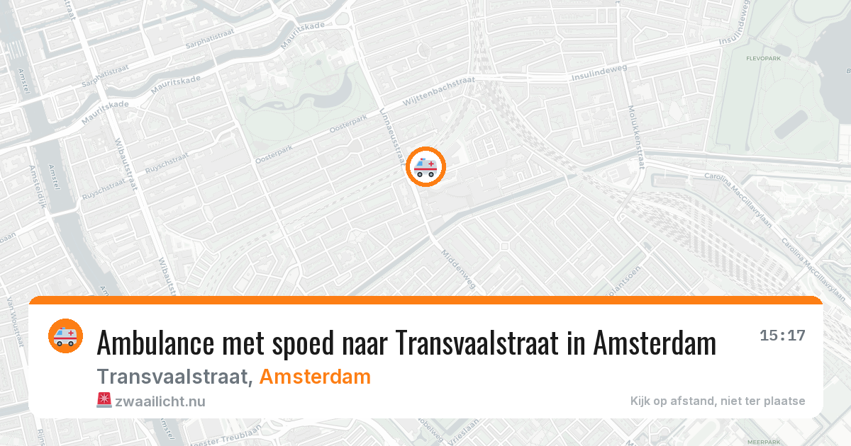 Ambulance met spoed naar Transvaalstraat in Amsterdam — 26 jul 2026