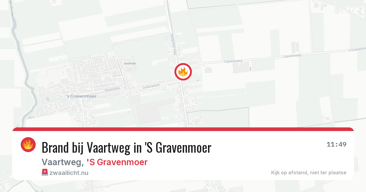 Brand bij Vaartweg in 'S Gravenmoer — 8 apr 2026