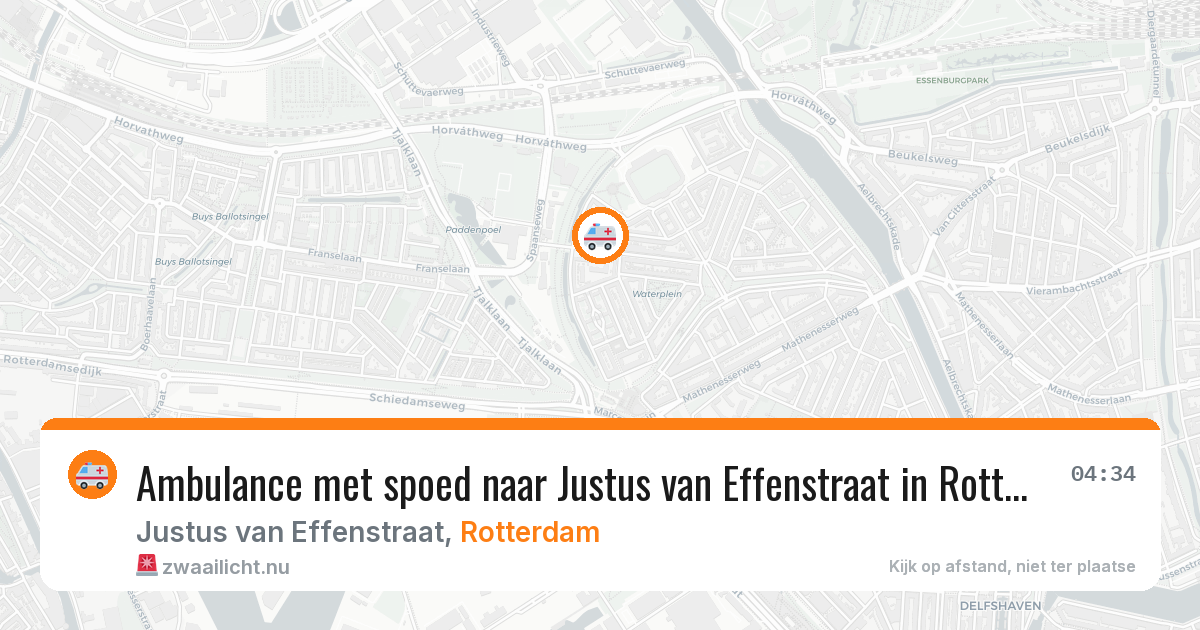 Ambulance met spoed naar Justus van Effenstraat in Rotterdam — 12 jul 2026
