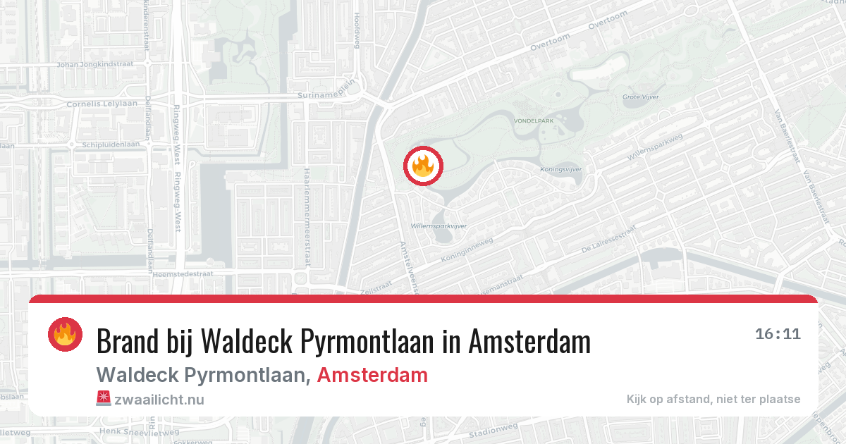 Brand bij Waldeck Pyrmontlaan in Amsterdam — 23 mei 2026