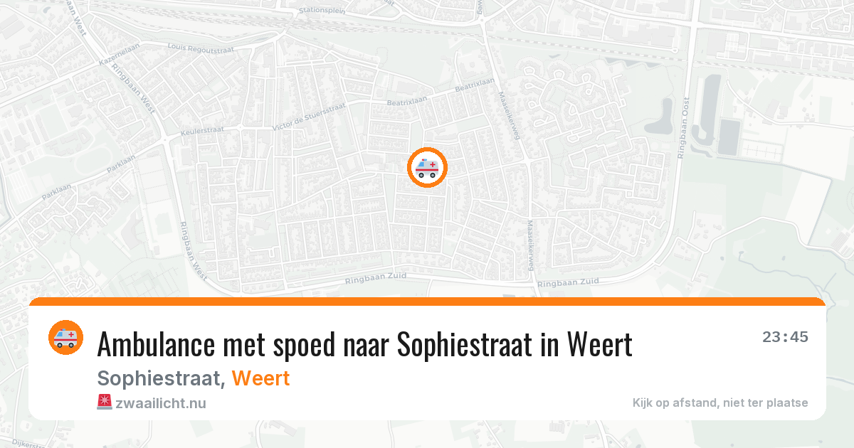 Ambulance met spoed naar Sophiestraat in Weert — 25 jul 2026