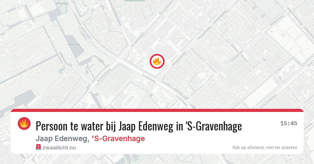 Persoon te water bij Jaap Edenweg in 'S-Gravenhage — 14 feb 2026