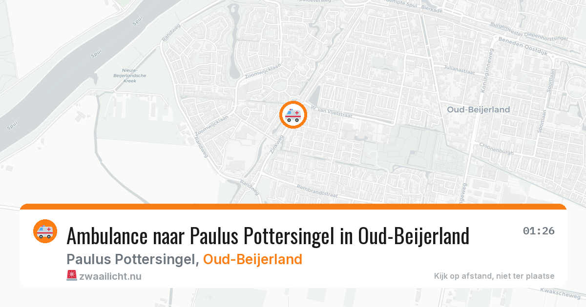Ambulance naar Paulus Pottersingel in Oud-Beijerland — 20 mrt 2026