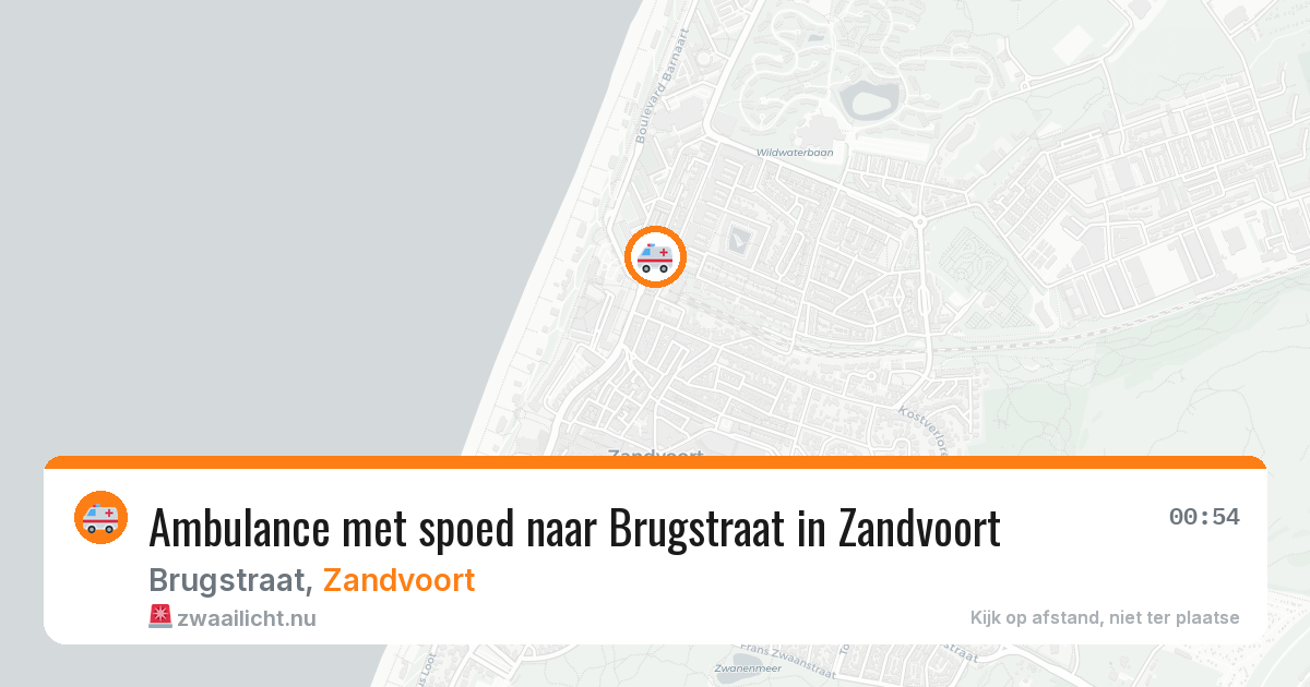 Ambulance met spoed naar Brugstraat in Zandvoort — 20 jul 2026