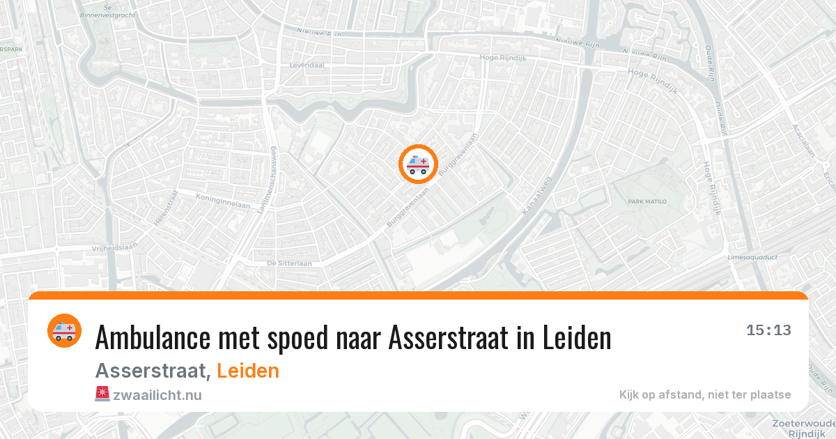 Ambulance met spoed naar Asserstraat in Leiden — 13 jul 2026