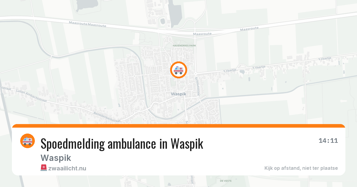 Spoedmelding ambulance in Waspik — 20 jul 2026