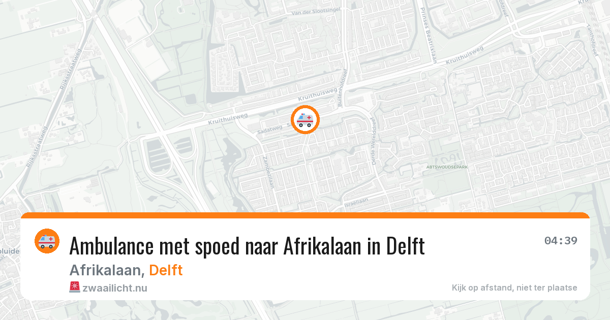 Ambulance met spoed naar Afrikalaan in Delft — 30 mrt 2026