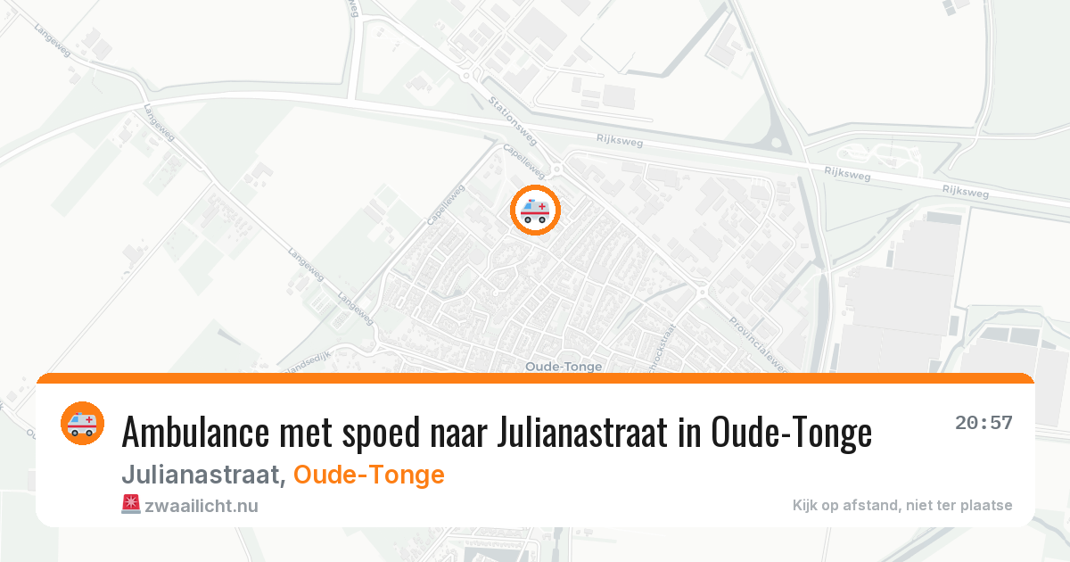 Ambulance met spoed naar Julianastraat in Oude-Tonge — 26 jul 2026