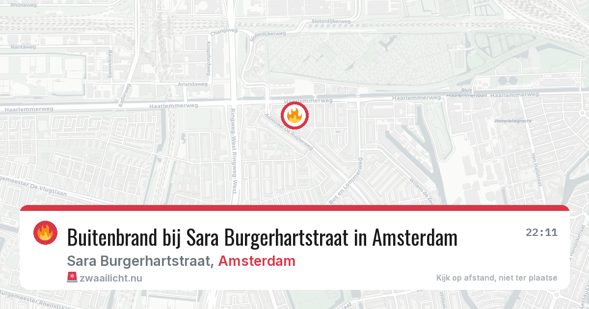 Buitenbrand bij Sara Burgerhartstraat in Amsterdam — 22 jul 2026