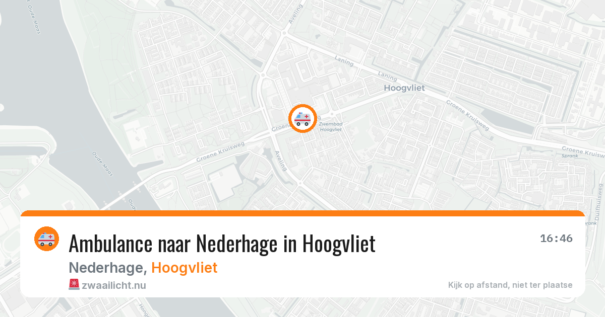 Ambulance naar Nederhage in Hoogvliet — 28 mrt 2026