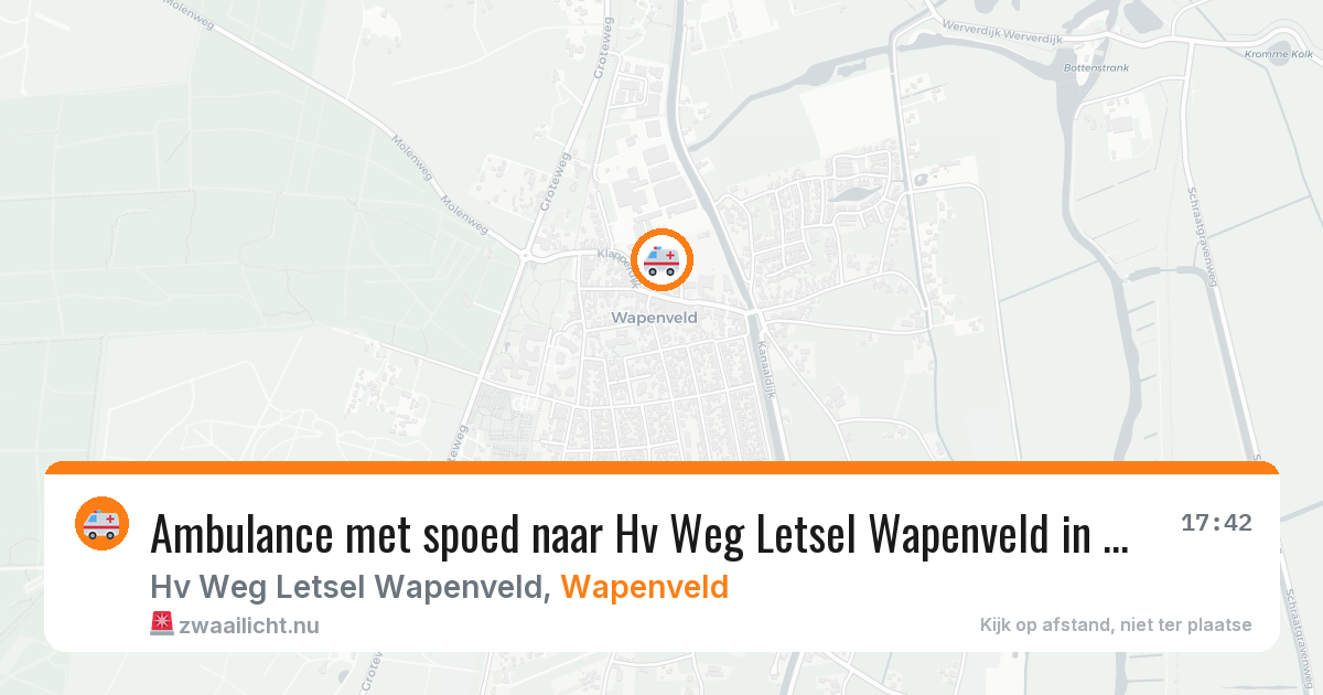 Ambulance met spoed naar Hv Weg Letsel Wapenveld in Wapenveld — 2 jul 2026