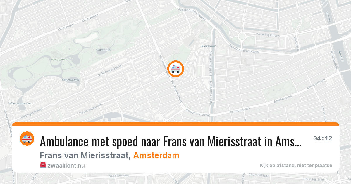 Ambulance met spoed naar Frans van Mierisstraat in Amsterdam — 17 jun 2026