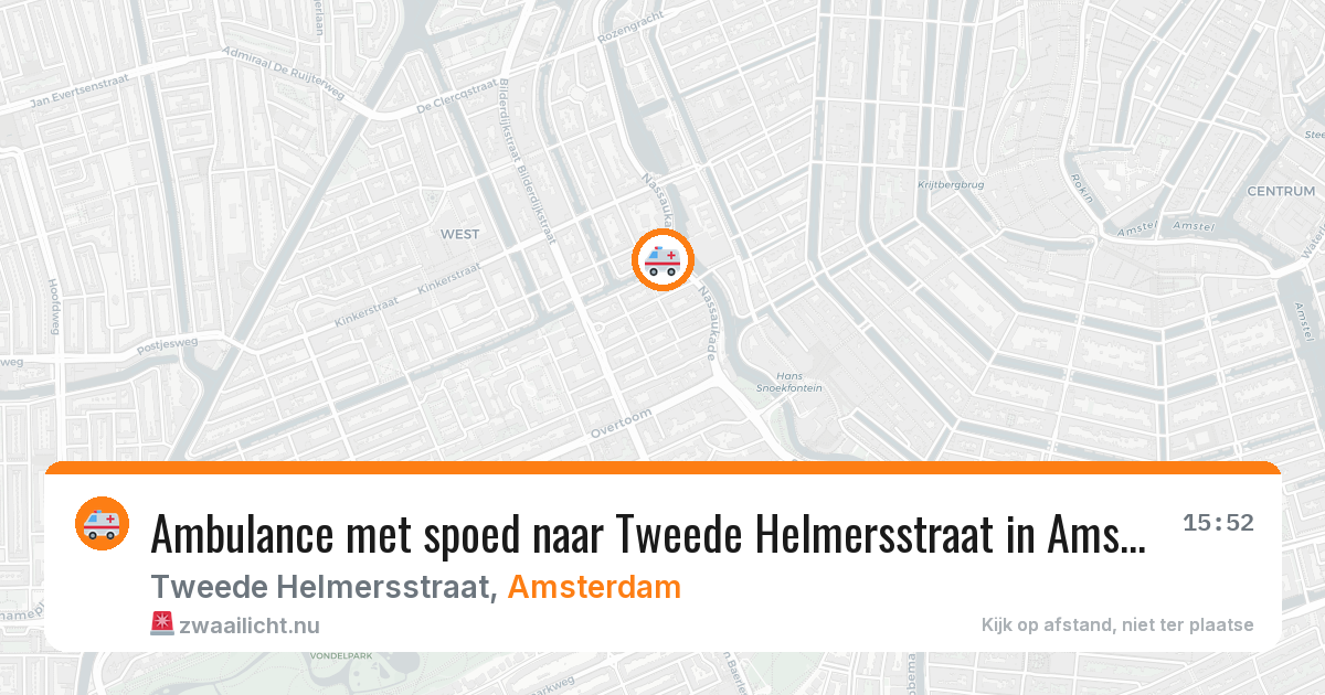 Ambulance met spoed naar Tweede Helmersstraat in Amsterdam — 4 mei 2026