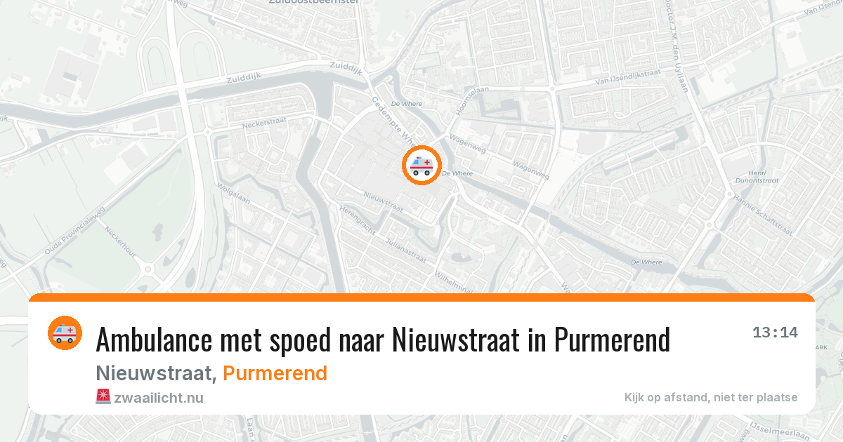 Ambulance met spoed naar Nieuwstraat in Purmerend — 13 jul 2026