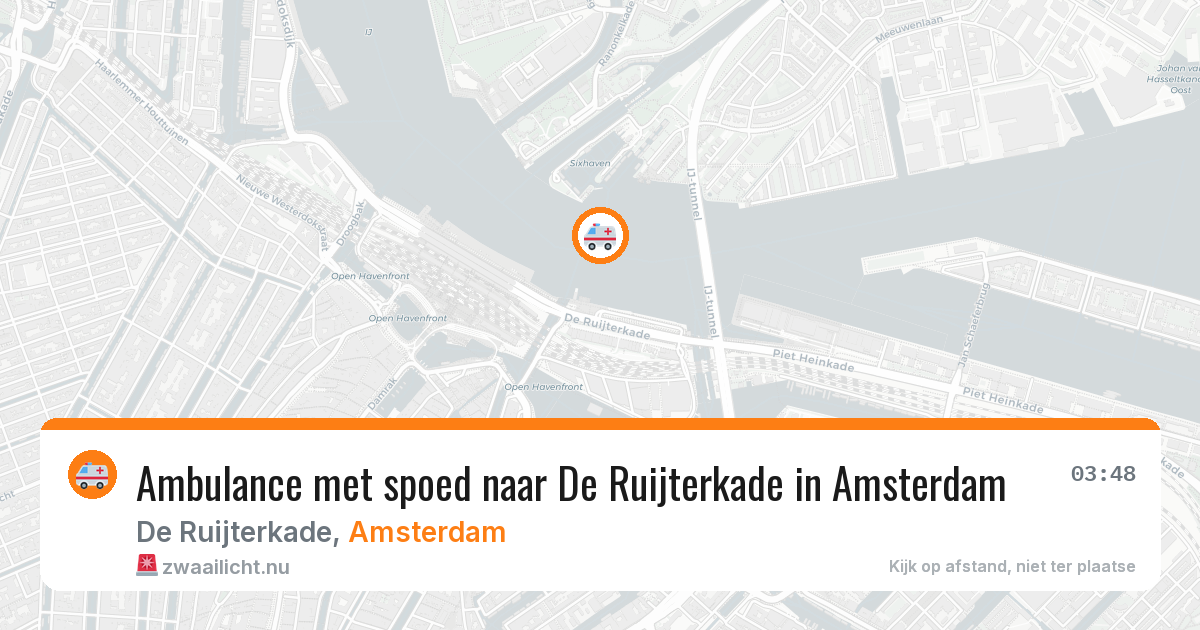 Ambulance met spoed naar De Ruijterkade in Amsterdam — 19 mrt 2026