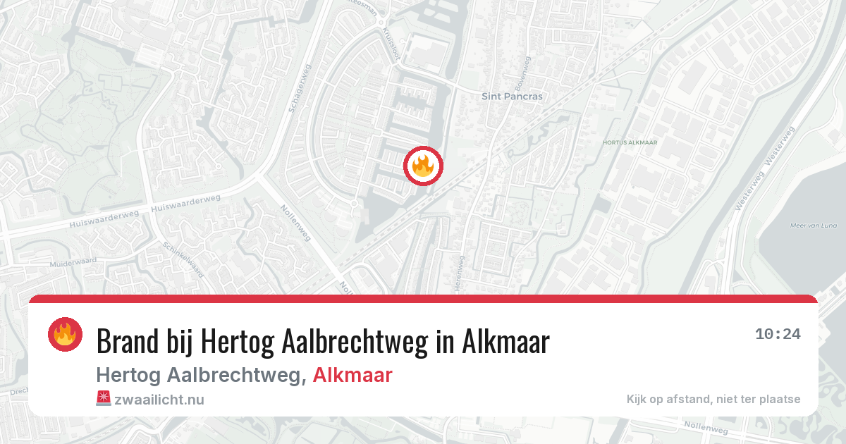Brand bij Hertog Aalbrechtweg in Alkmaar — 24 jul 2026