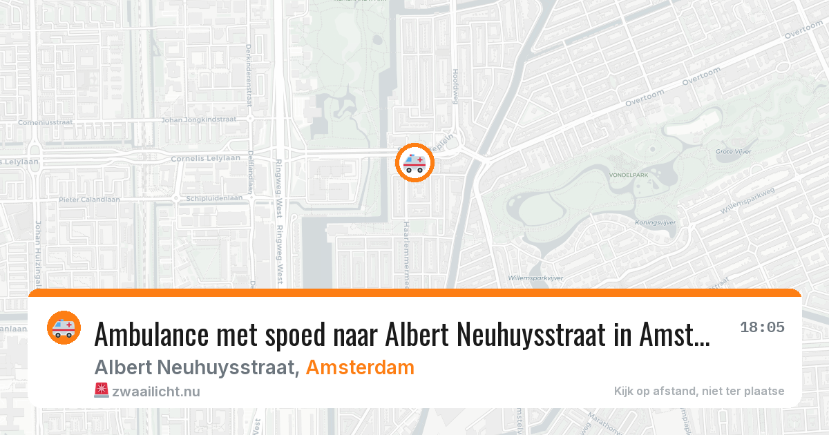 Ambulance met spoed naar Albert Neuhuysstraat in Amsterdam — 11 jul 2026