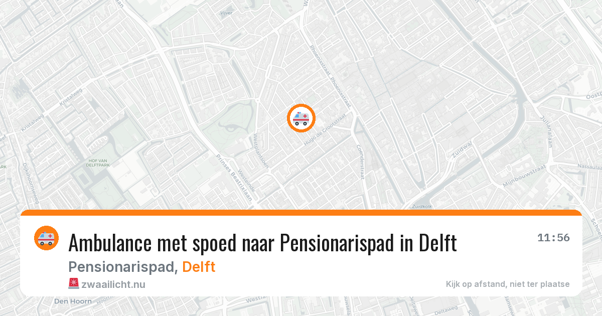 Ambulance met spoed naar Pensionarispad in Delft — 10 mei 2026
