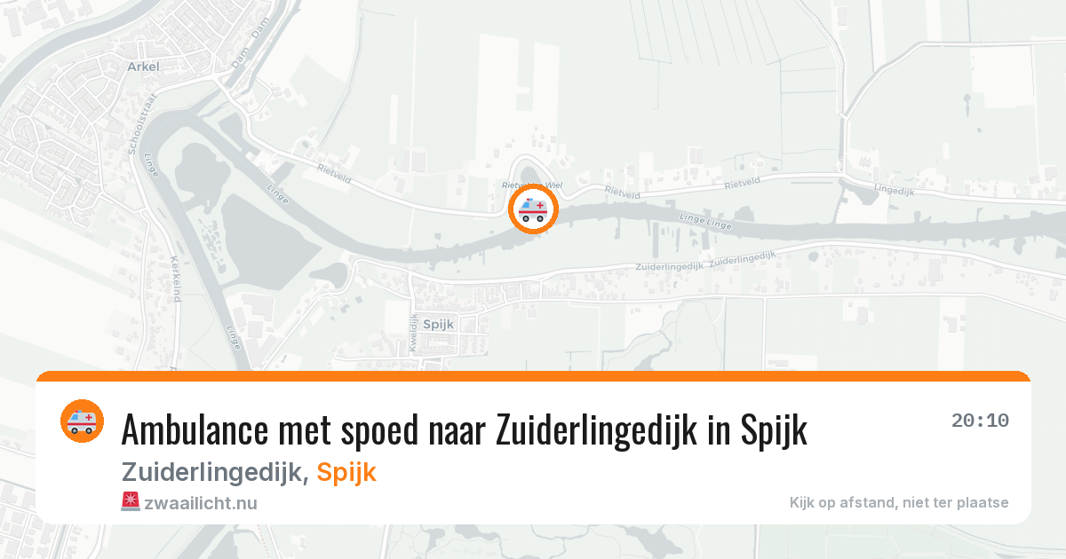 Ambulance met spoed naar Zuiderlingedijk in Spijk — 12 jul 2026