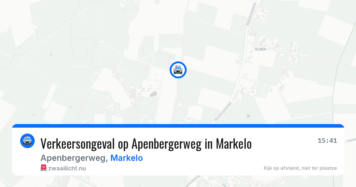 Verkeersongeval op Apenbergerweg in Markelo — 15 mrt 2026