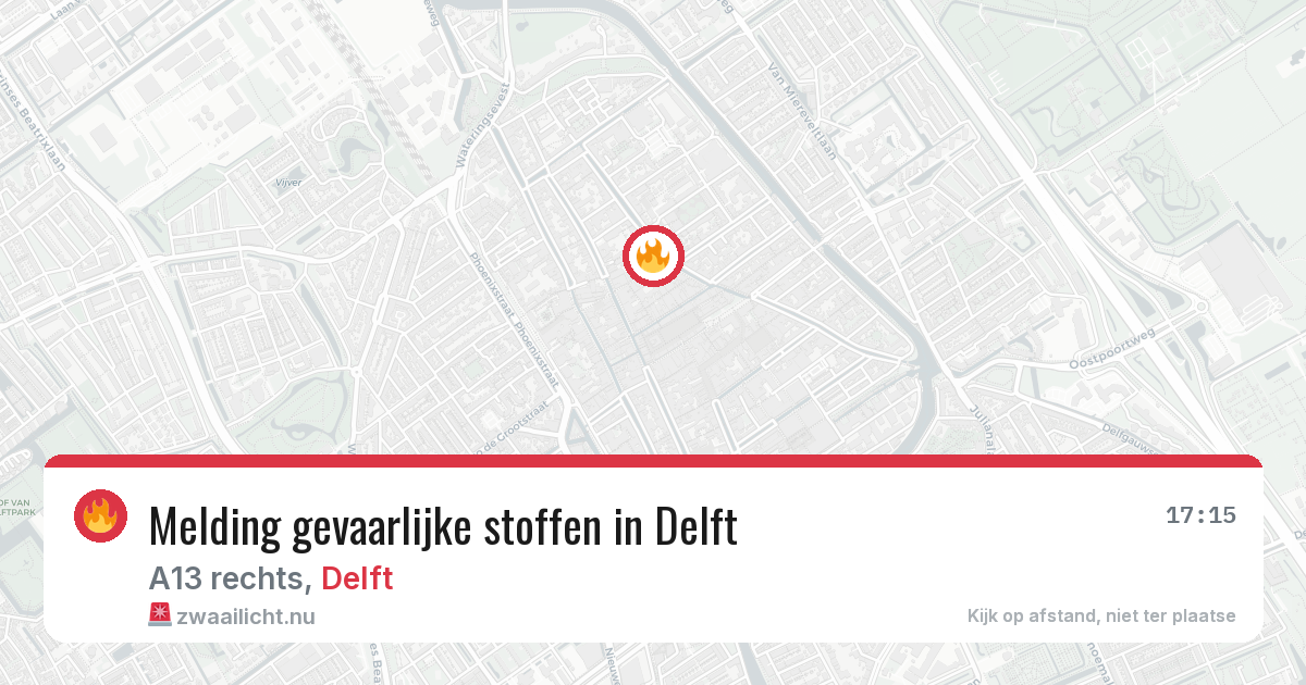 Melding gevaarlijke stoffen in Delft — 2 apr 2026