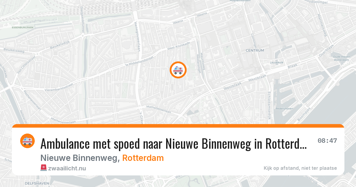 Ambulance met spoed naar Nieuwe Binnenweg in Rotterdam — 21 jul 2026