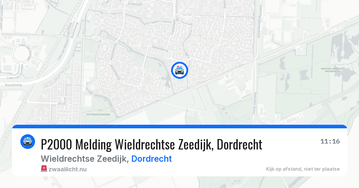 P2000 Melding Wieldrechtse Zeedijk, Dordrecht — 26 jul 2026