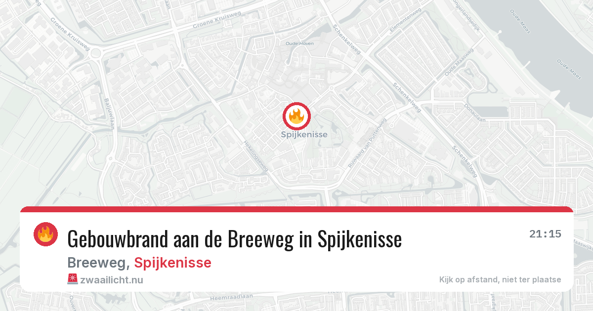 Gebouwbrand aan de Breeweg in Spijkenisse — 24 jul 2026