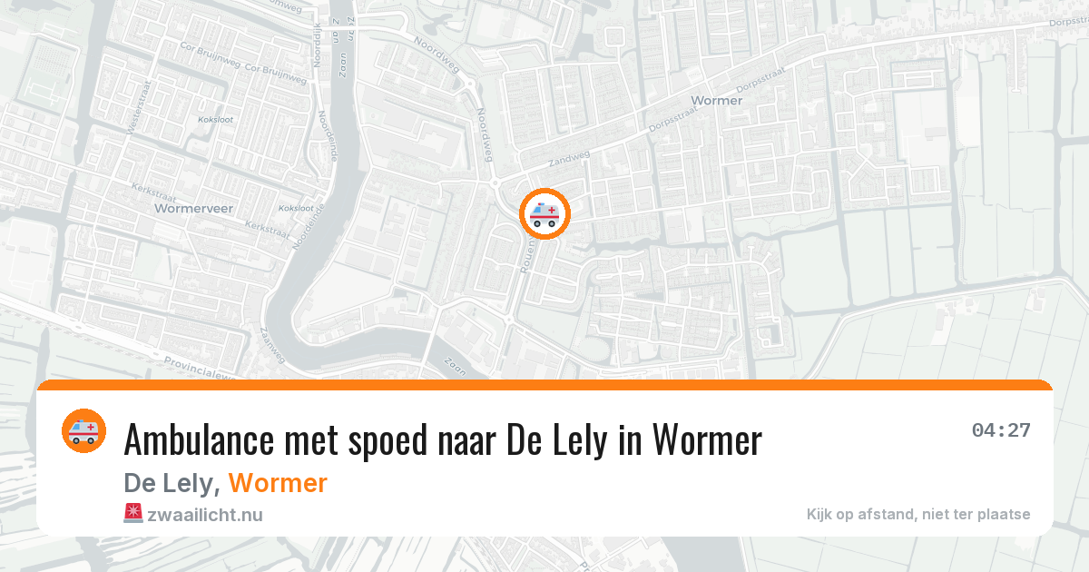Ambulance met spoed naar De Lely in Wormer — 26 jul 2026