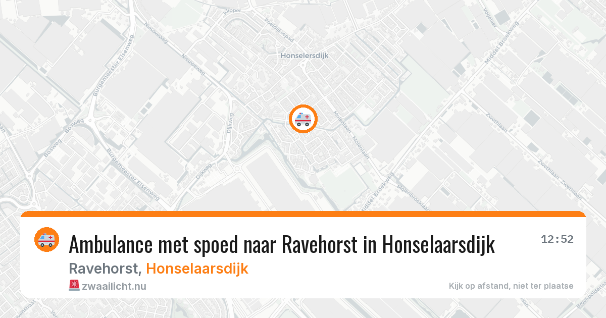 Ambulance met spoed naar Ravehorst in Honselaarsdijk — 19 mei 2026