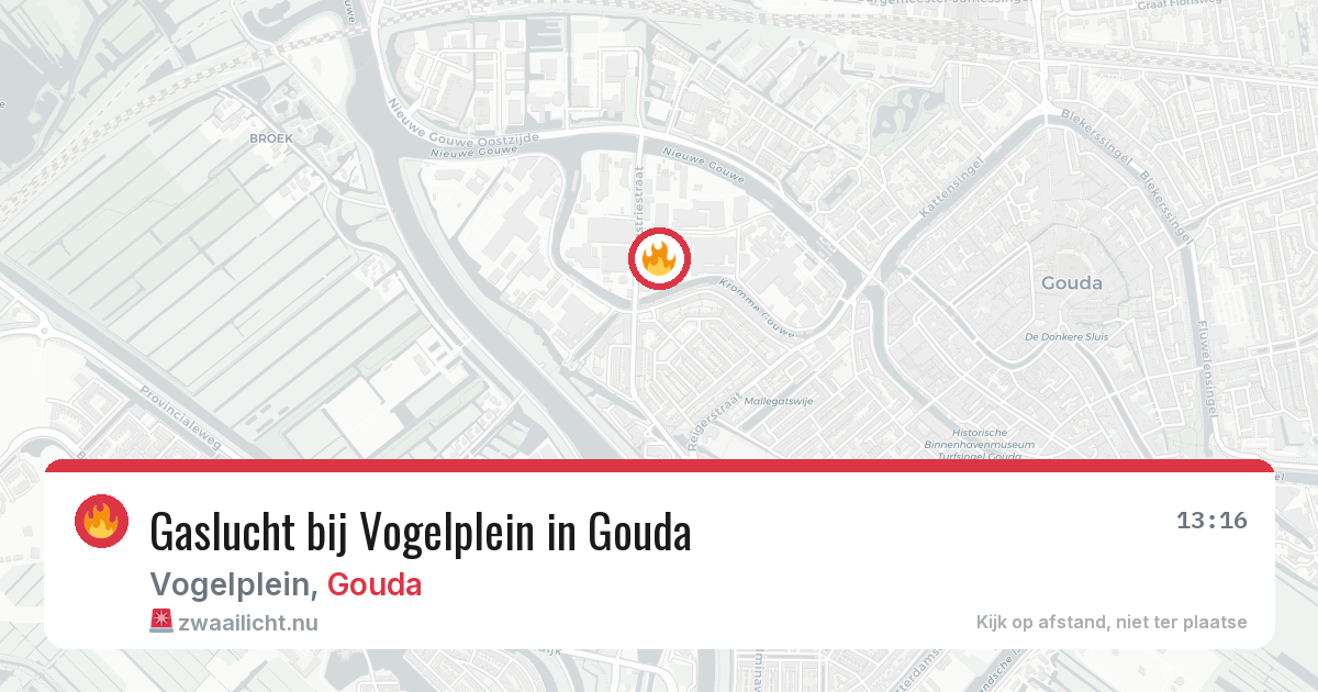 Gaslucht bij Vogelplein in Gouda — 10 mei 2026