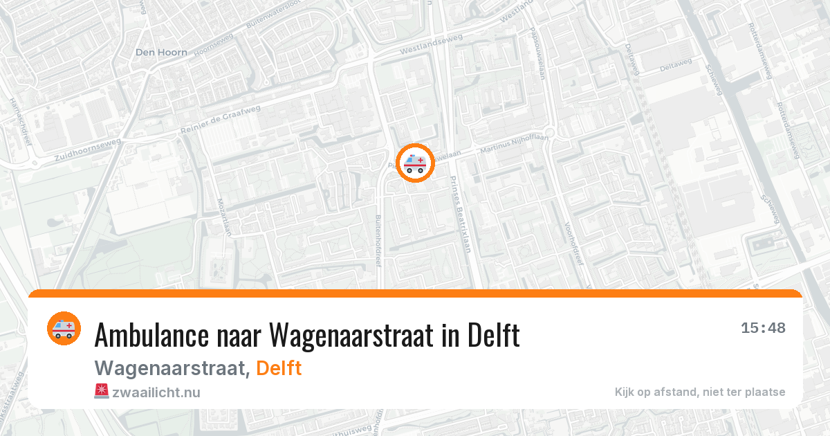 Ambulance naar Wagenaarstraat in Delft — 26 mei 2026
