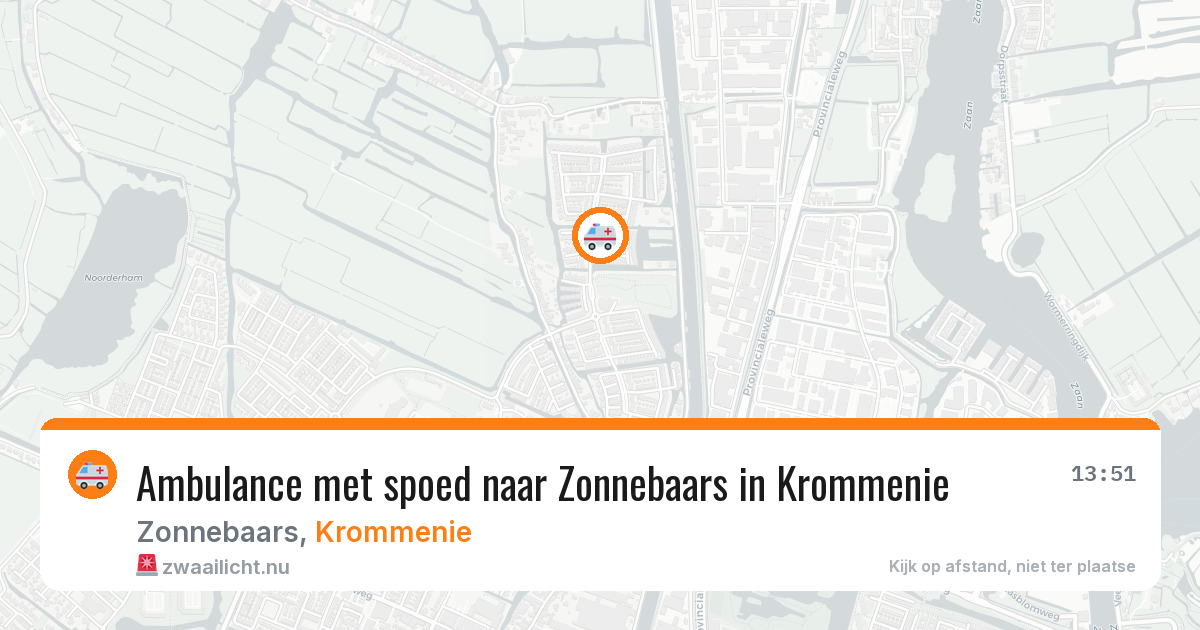 Ambulance met spoed naar Zonnebaars in Krommenie — 9 jul 2026
