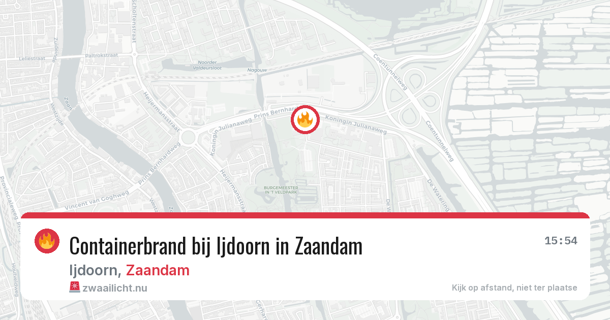 Containerbrand bij Ijdoorn in Zaandam — 18 jul 2026