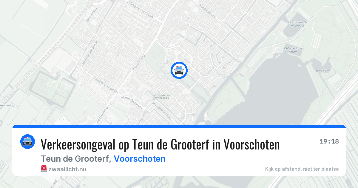 Verkeersongeval op Teun de Grooterf in Voorschoten — 19 mrt 2026