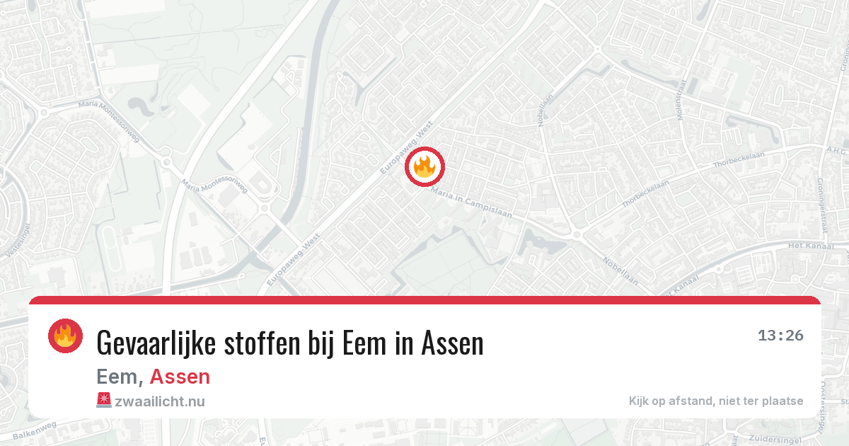 Gevaarlijke stoffen bij Eem in Assen — 27 apr 2026