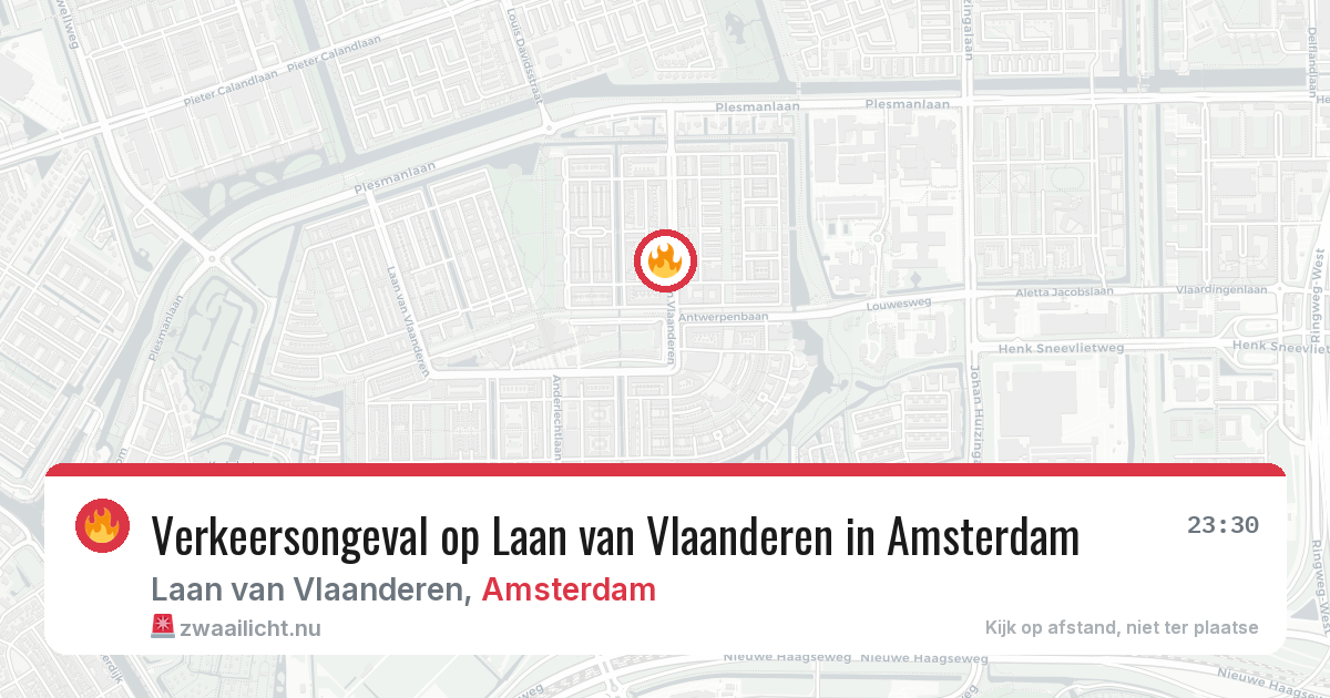 Verkeersongeval op Laan van Vlaanderen in Amsterdam — 22 mei 2026