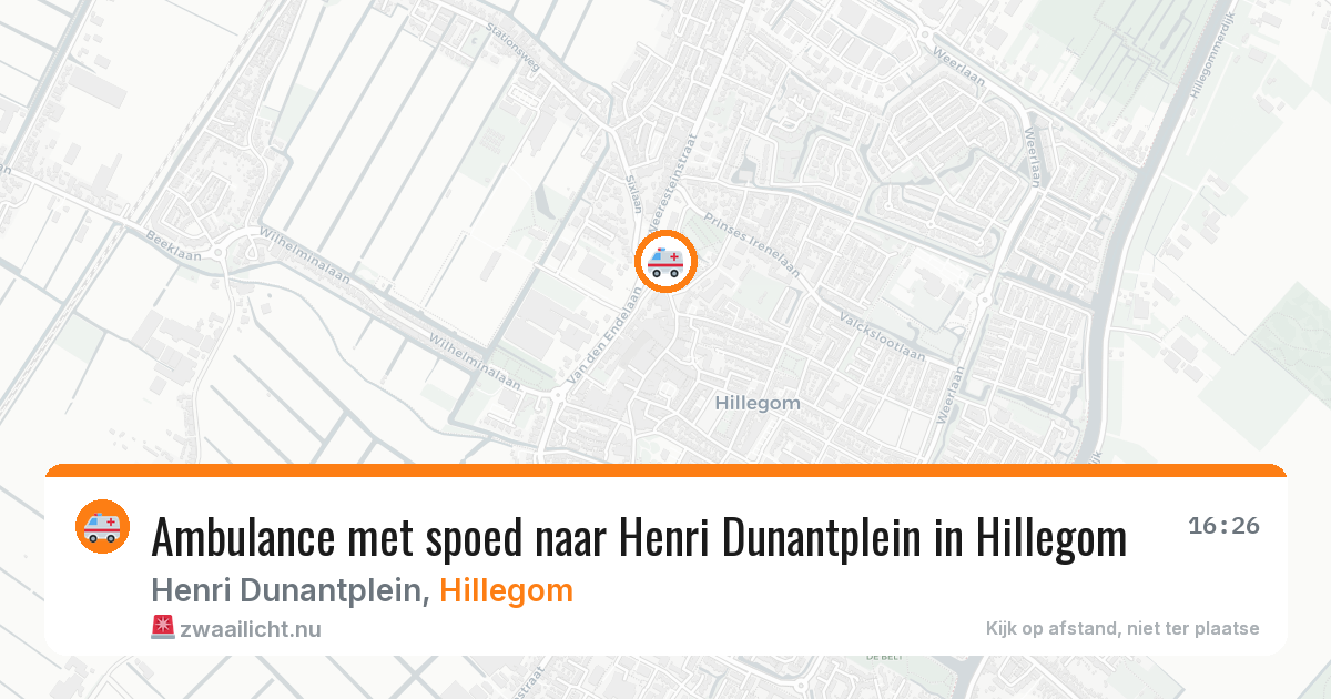 Ambulance met spoed naar Henri Dunantplein in Hillegom — 23 mrt 2026