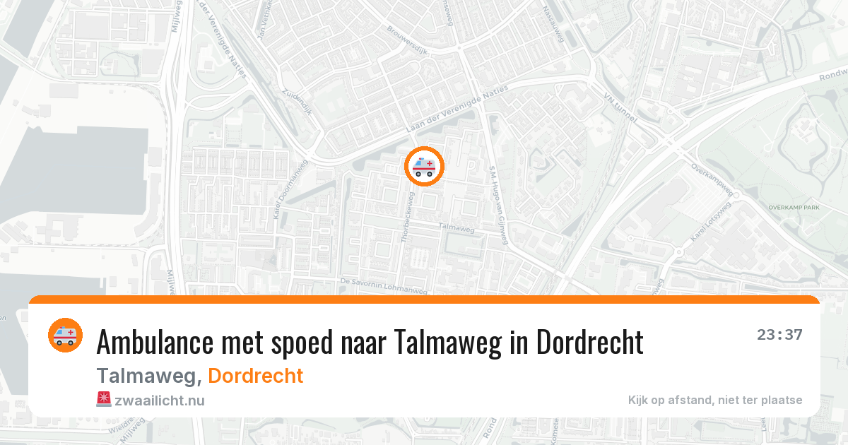 Ambulance met spoed naar Talmaweg in Dordrecht — 24 jul 2026