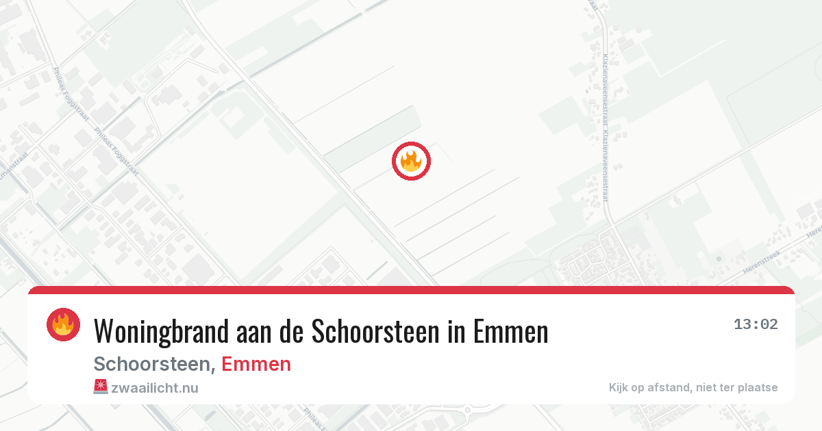 Woningbrand aan de Schoorsteen in Emmen — 15 mrt 2026