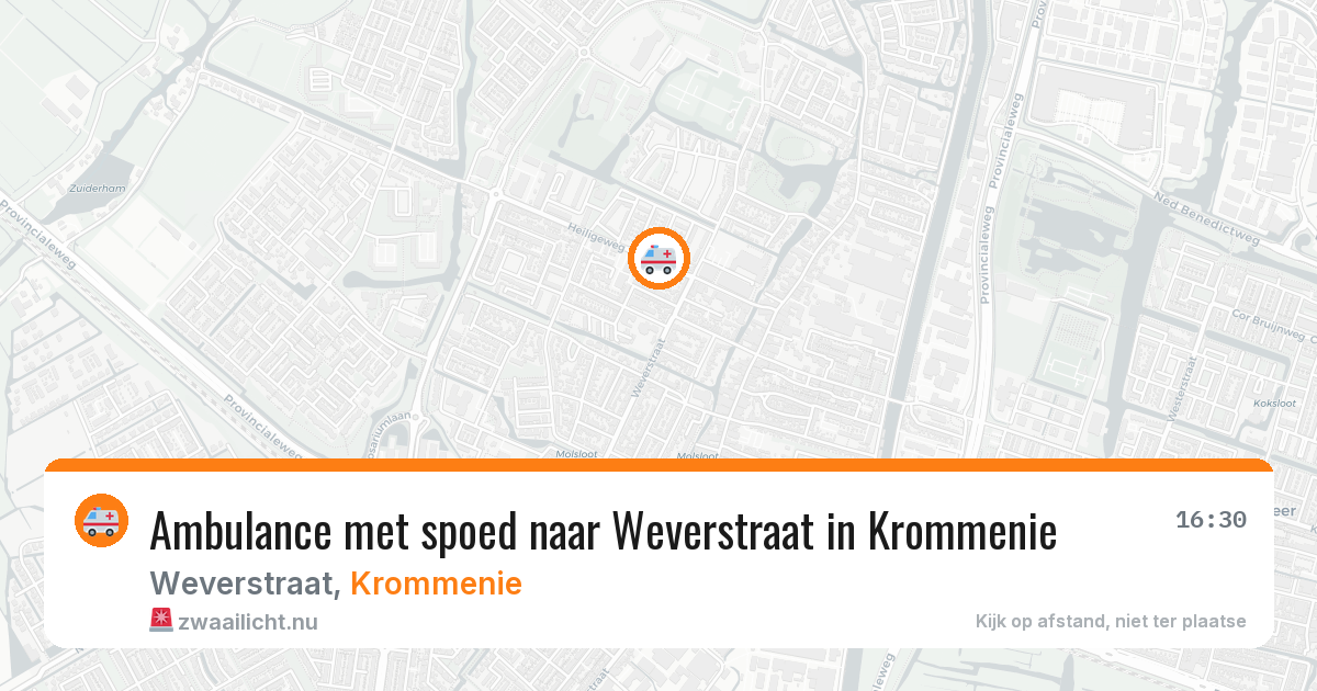 Ambulance met spoed naar Weverstraat in Krommenie — 1 jun 2026