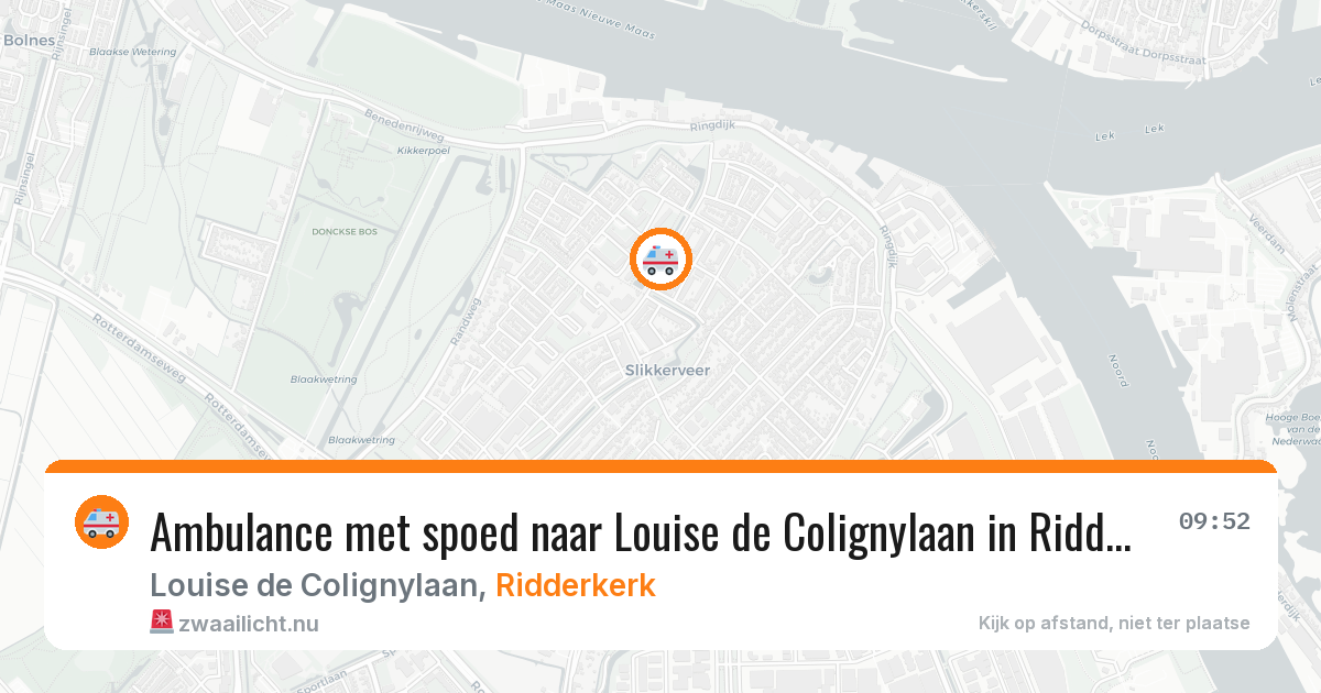 Ambulance met spoed naar Louise de Colignylaan in Ridderkerk — 31 mei 2026