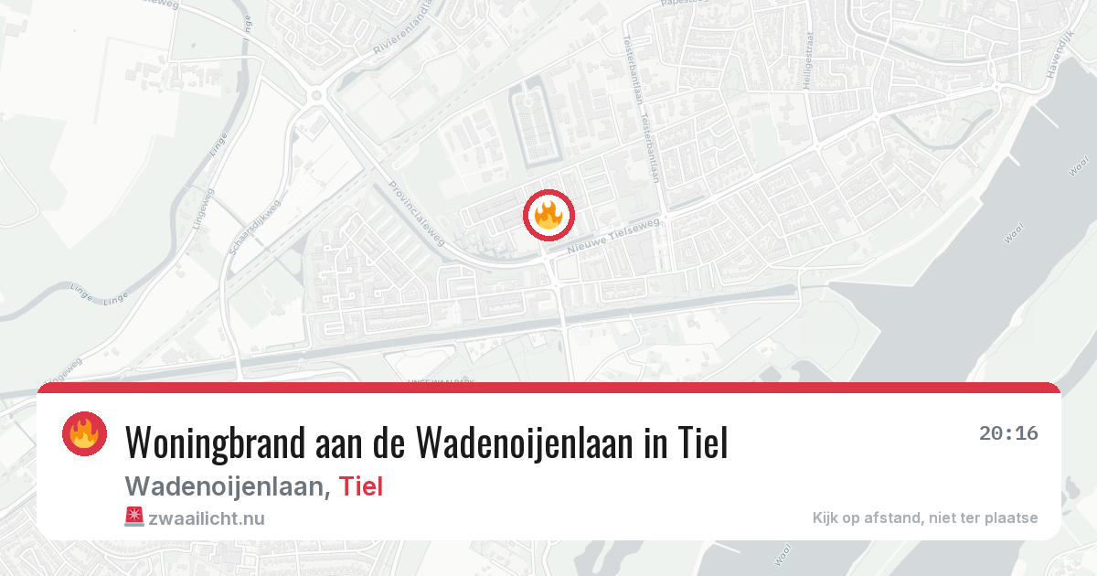 Woningbrand aan de Wadenoijenlaan in Tiel — 28 jan 2026