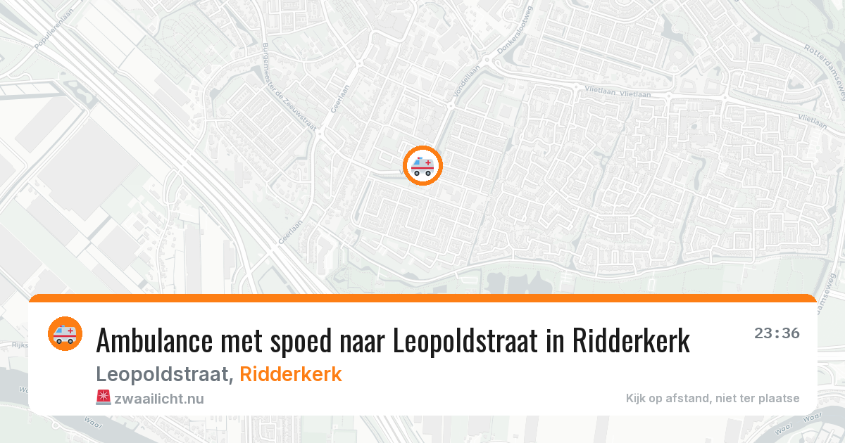 Ambulance met spoed naar Leopoldstraat in Ridderkerk — 6 mei 2026