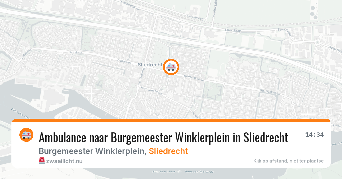 Ambulance naar Burgemeester Winklerplein in Sliedrecht — 25 jul 2026