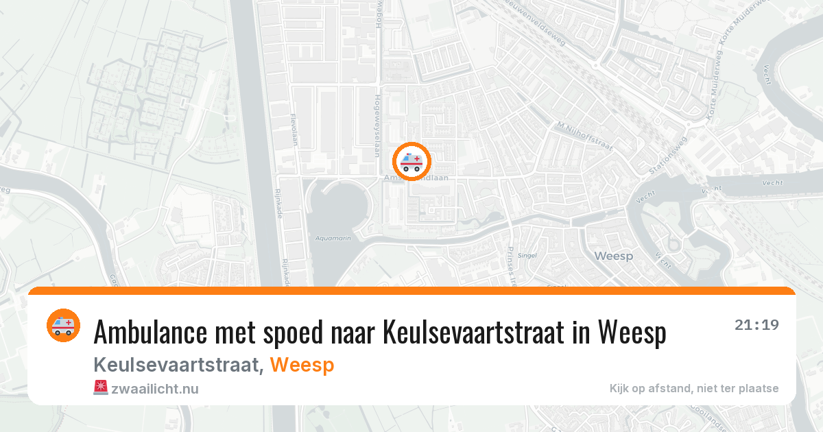 Ambulance met spoed naar Keulsevaartstraat in Weesp — 18 mei 2026