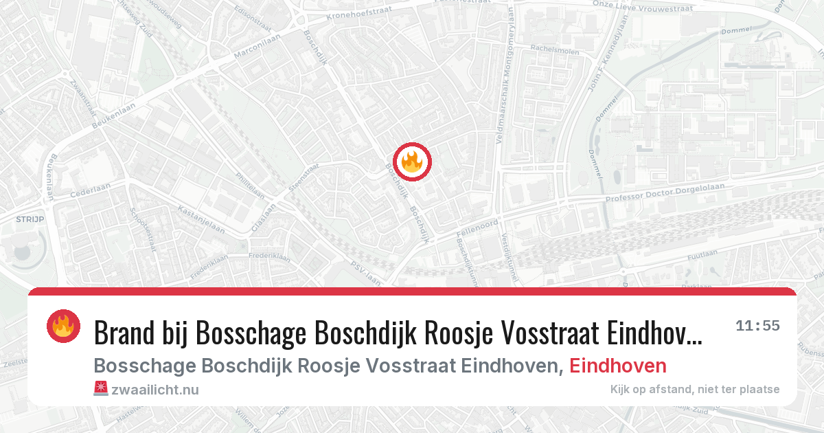 Brand bij Bosschage Boschdijk Roosje Vosstraat Eindhoven in Eindhoven — 9 jul 2026