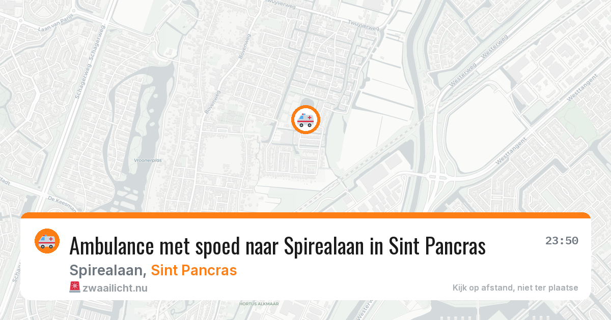 Ambulance met spoed naar Spirealaan in Sint Pancras — 13 jul 2026